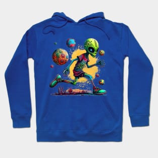 Alien is Playing Football Hoodie